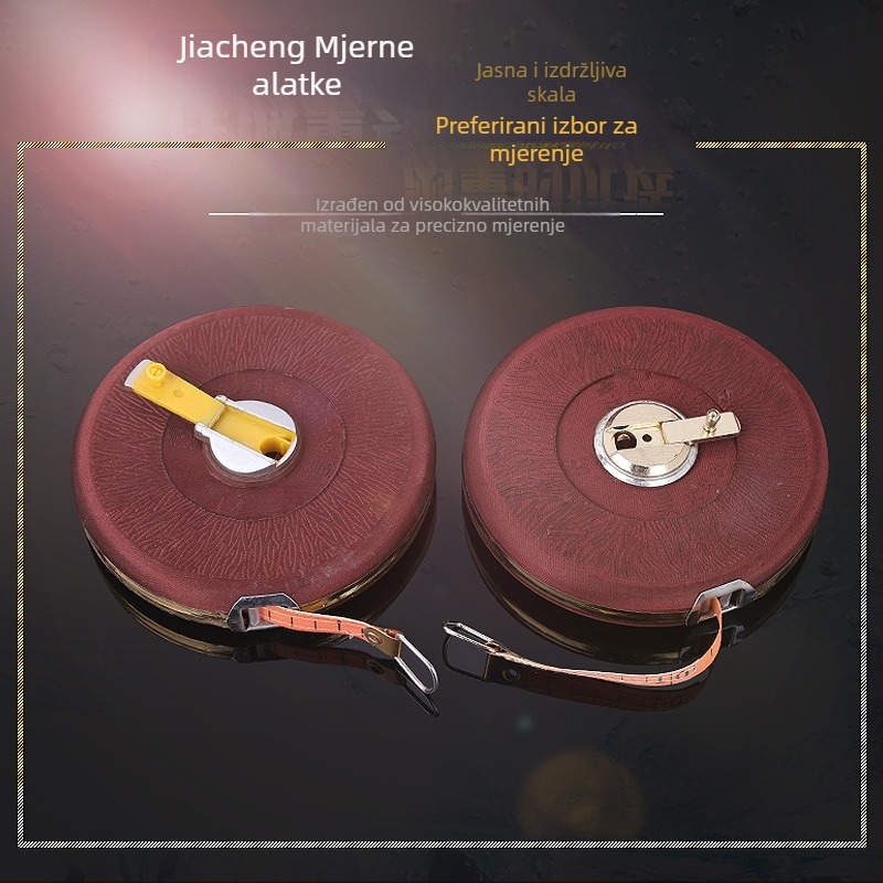 Fushi Jiacheng lanena mjeračka traka, duljine 20m/30m/50m/100m, ručni navijač s plastičnom ručkom