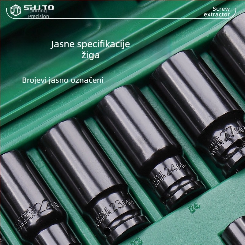 Set nastavaka za električni ključ s produženim šesterokutnim glavama za pneumatski udarač, 10/15/20 komada
