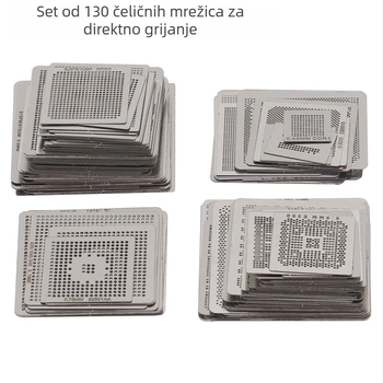 130-dijelni set zagrijavajućih čeličnih mreža za CPU i DDR memoriju, mreža za cinkanje Apple/Qualcomm FOP