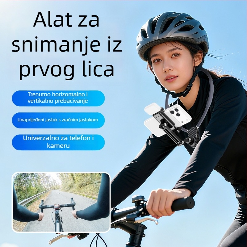 Nova magnetska držač za telefon oko vrata za putovanja, ribolov i vožnju bicikla, perspektiva iz prvog lica, fiksna kamera na prsima, stabilizacija slike