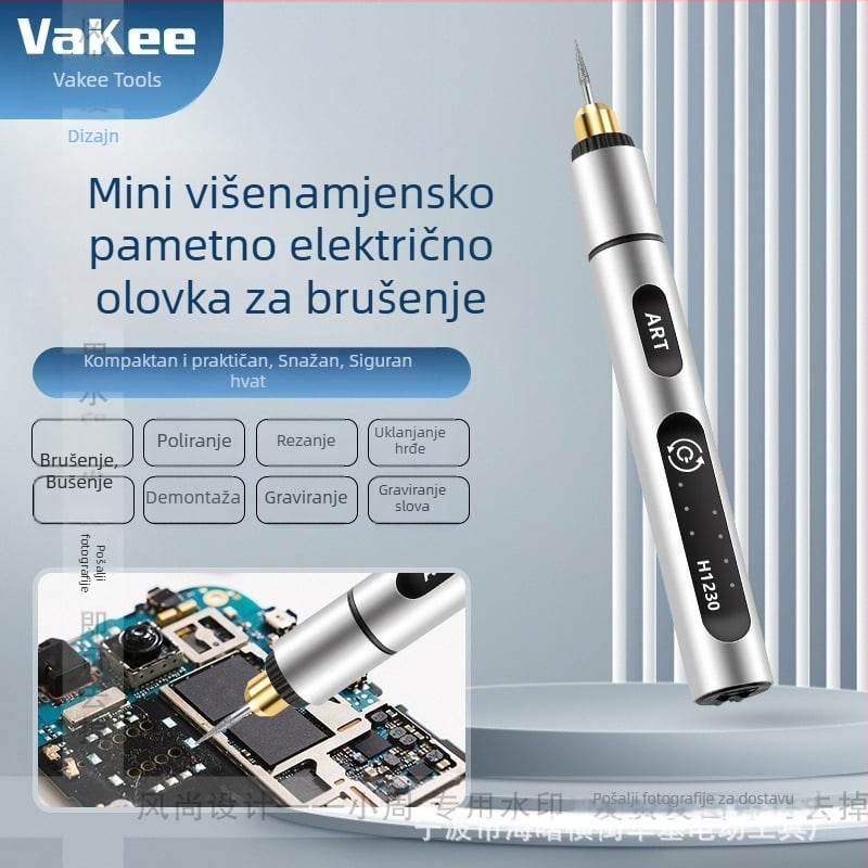 Vakee mini brusilica za popravak elektronike, graviranje i poliranje, brušenje čipova i rezanje