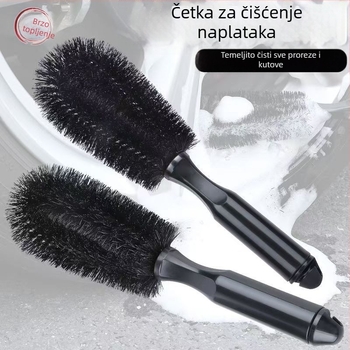 Mala crna četka za čišćenje felgi i guma automobila
