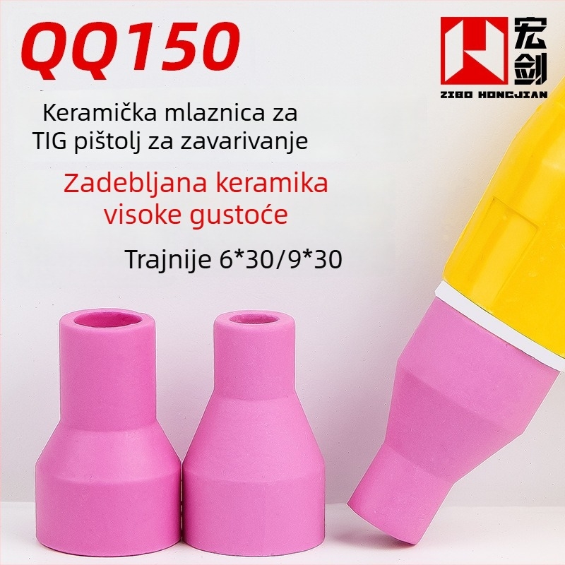 Qq150A keramička mlaznica za argonsko lukovno zavarivanje, za zavarivački pištolj – zaštitni poklopac mlaznice 6×30 mm