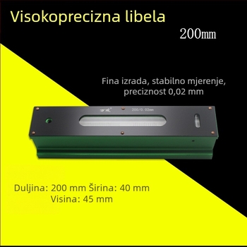 Visoko precizan industrijski nivo s trakom i okvirom, 0,02 mm, 100-150-200