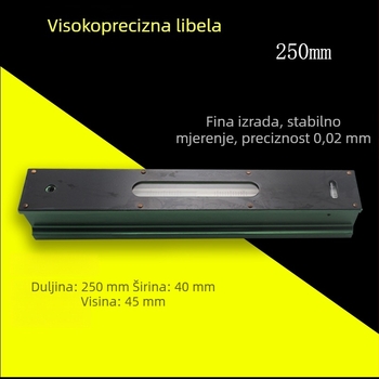 Visoko precizan industrijski nivo s trakom i okvirom, 0,02 mm, 100-150-200