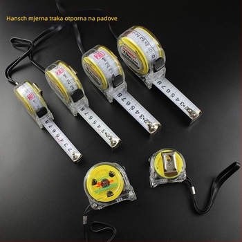 Hans metalna mjera-traka, 5 m, širina 19 mm/25 mm, prijenosni proziran mjerni alat