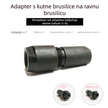Konverzijski držač za kutnu brusilicu za električni brusilnik, čelik, M10, duljina 50 mm, uključuje 6# i 3# držače