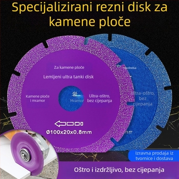 Visoko učinkovit kompozitni višenamjenski disk za rezanje kamenih ploča i keramičkih pločica, suhi rez — za kutnu brusilicu, izdržljiv, zaštita rubova