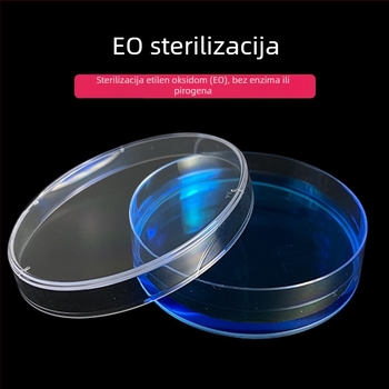 Jednokratne plastične Petri zdjelice, promjera 60 mm i 90 mm, debljih stijenkama, sterilne s poklopcem, kružnog i kvadratnog oblika, model 3555