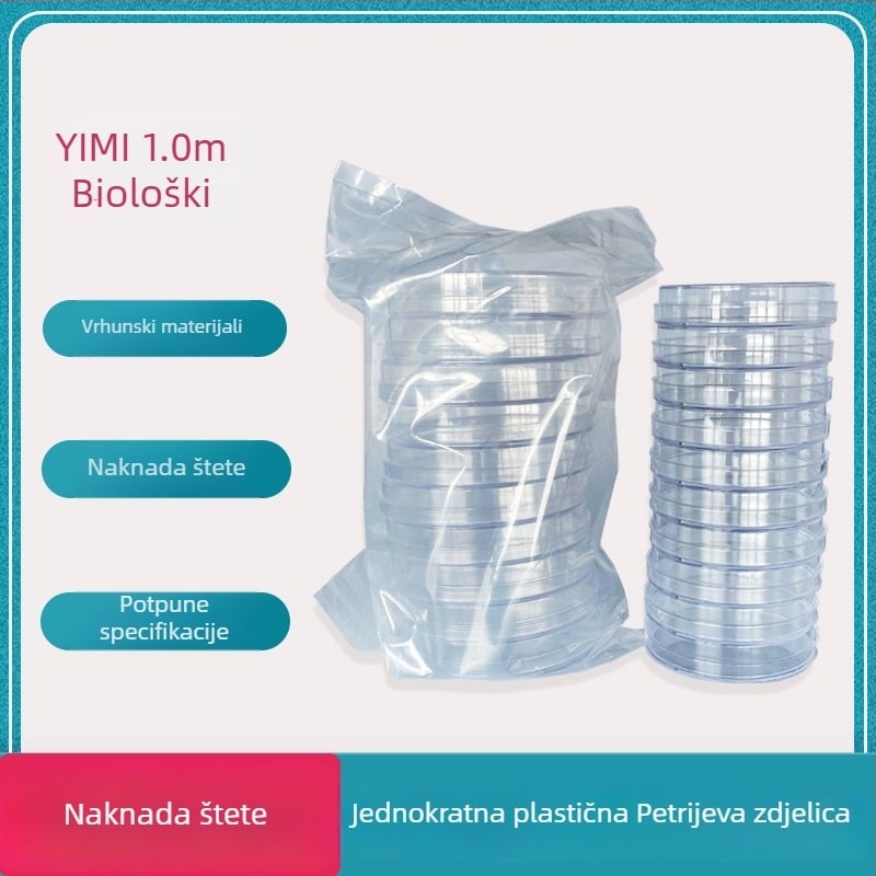 Jednokratne plastične Petri zdjelice, promjera 60 mm i 90 mm, debljih stijenkama, sterilne s poklopcem, kružnog i kvadratnog oblika, model 3555