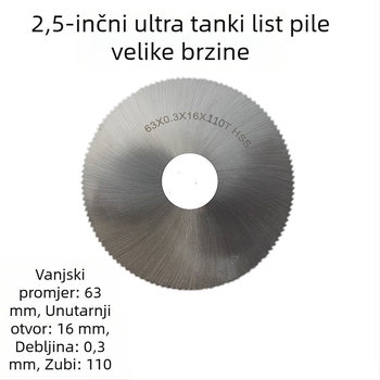 Oštrica pile promjera 2.5 inča (63 mm), HSS visoke brzine legura, dijamantni segment i smolni brusni kotač — višenamjenska rezna oštrica
