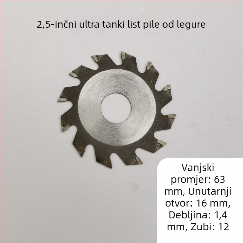 Oštrica pile promjera 2.5 inča (63 mm), HSS visoke brzine legura, dijamantni segment i smolni brusni kotač — višenamjenska rezna oštrica