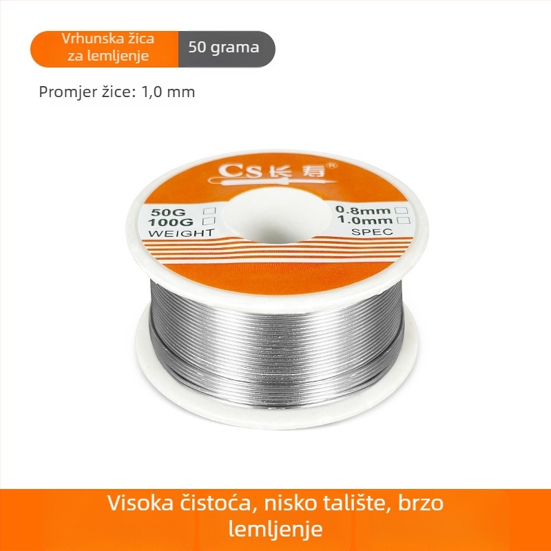 Welding Fort žica za lemljenje visoke čistoće s rosinom u jezgri, niska emisija dima, bez čišćenja, mali omotač, 100 g