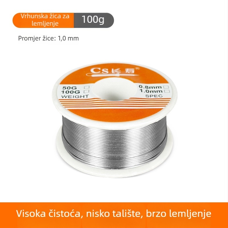Welding Fort žica za lemljenje visoke čistoće s rosinom u jezgri, niska emisija dima, bez čišćenja, mali omotač, 100 g