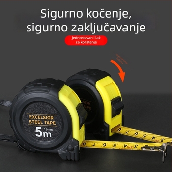 Čelična mjerna traka s kućištem, metrijske i imperijalne skale, 3–10 m, ojačano gumirano kućište, otpornost na pad