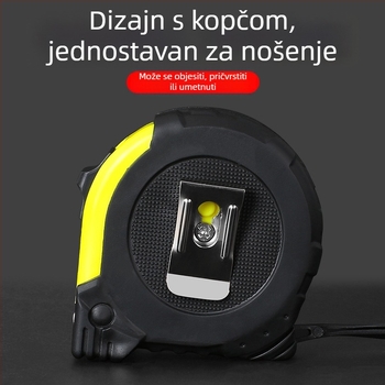 Čelična mjerna traka s kućištem, metrijske i imperijalne skale, 3–10 m, ojačano gumirano kućište, otpornost na pad
