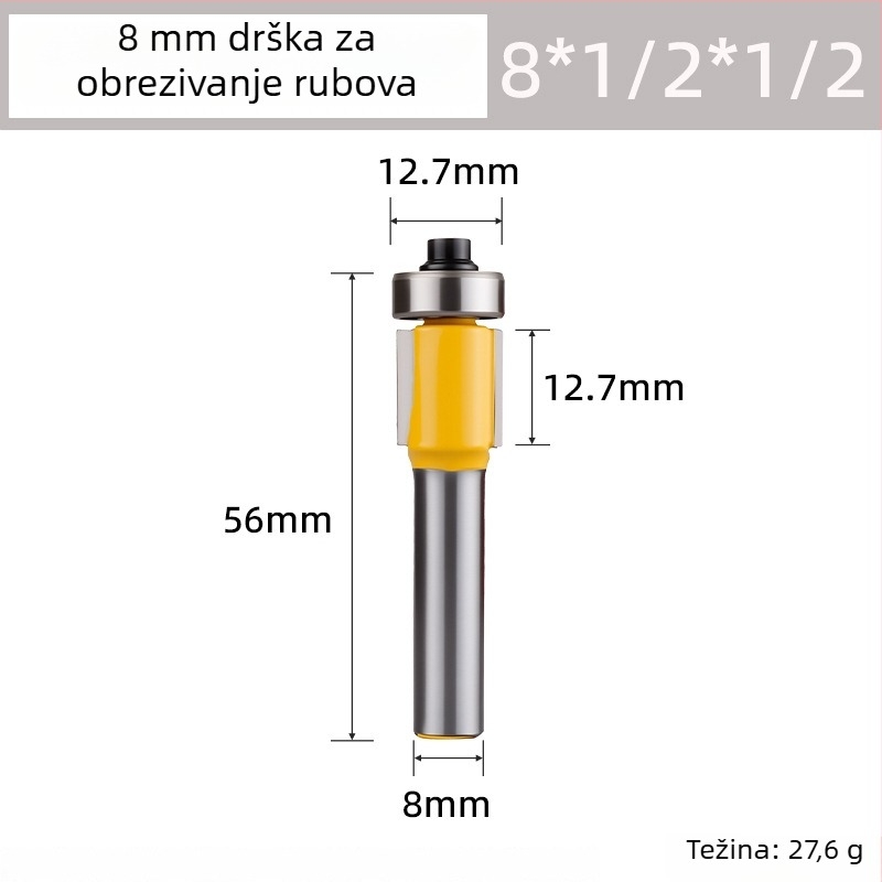 8 mm vretena s produženim ležajem – dvostrano oštar ravni nož za drvo, frez za drvo, alat od volfram čelične legure