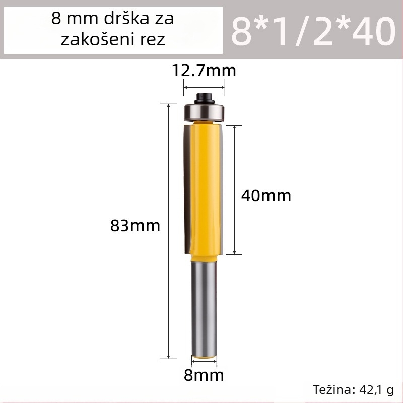 8 mm vretena s produženim ležajem – dvostrano oštar ravni nož za drvo, frez za drvo, alat od volfram čelične legure