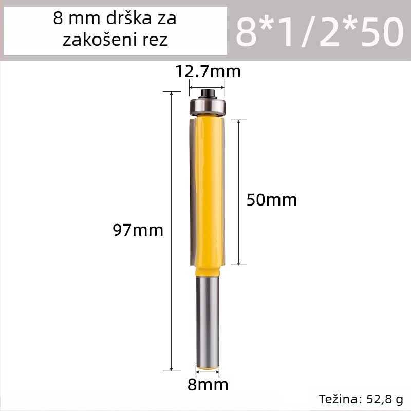 8 mm vretena s produženim ležajem – dvostrano oštar ravni nož za drvo, frez za drvo, alat od volfram čelične legure
