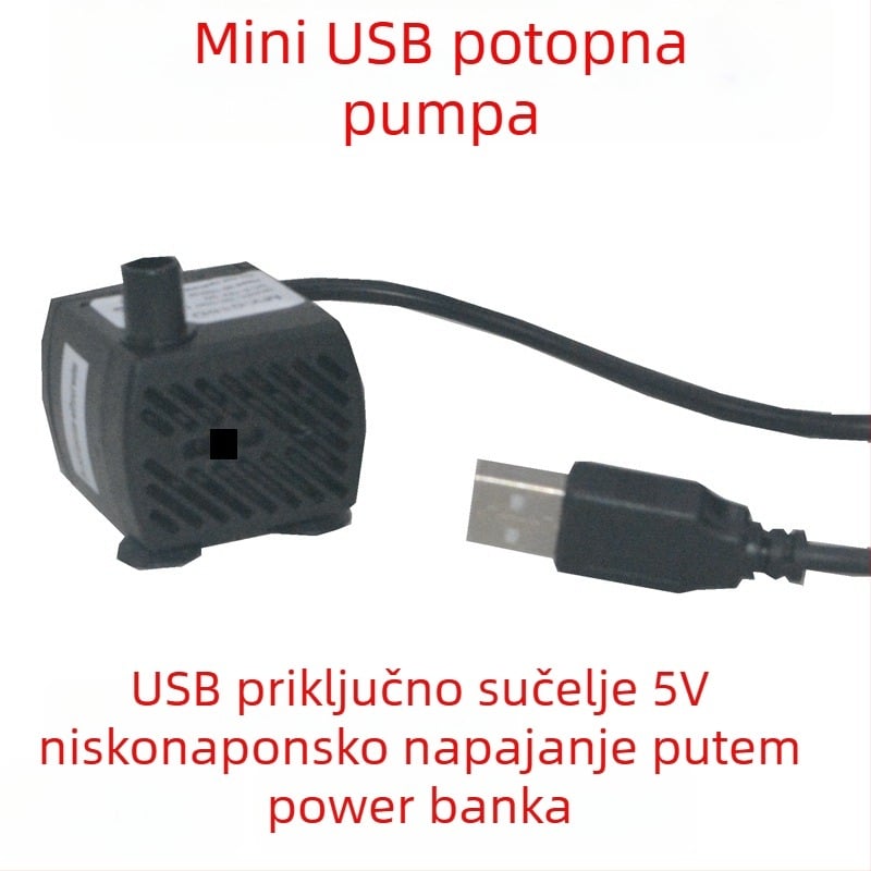 USB 5V potopna pumpa za vodu za vanjski ribolov, kompaktna pumpa za akvarij, punjiva DC pumpa