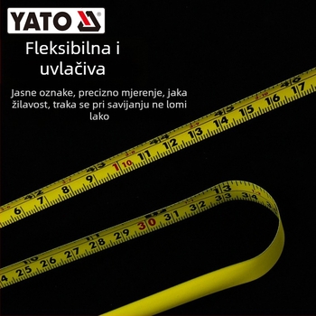 Yato mjerni traka, metalna traka, industrijske klase, duljine 2–3–5–10 m, uz kućištem