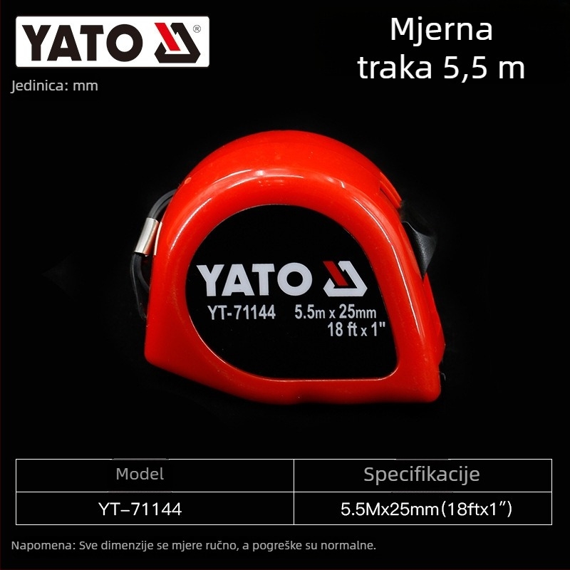 Yato mjerni traka, metalna traka, industrijske klase, duljine 2–3–5–10 m, uz kućištem