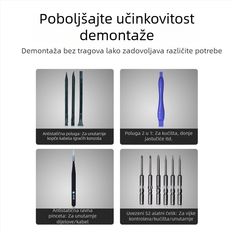 PS5 odvijač za rastavljanje i uklanjanje prašine, alat za rastavljanje PS4, Xbox 360 i Xbox One – popravak kontrolera