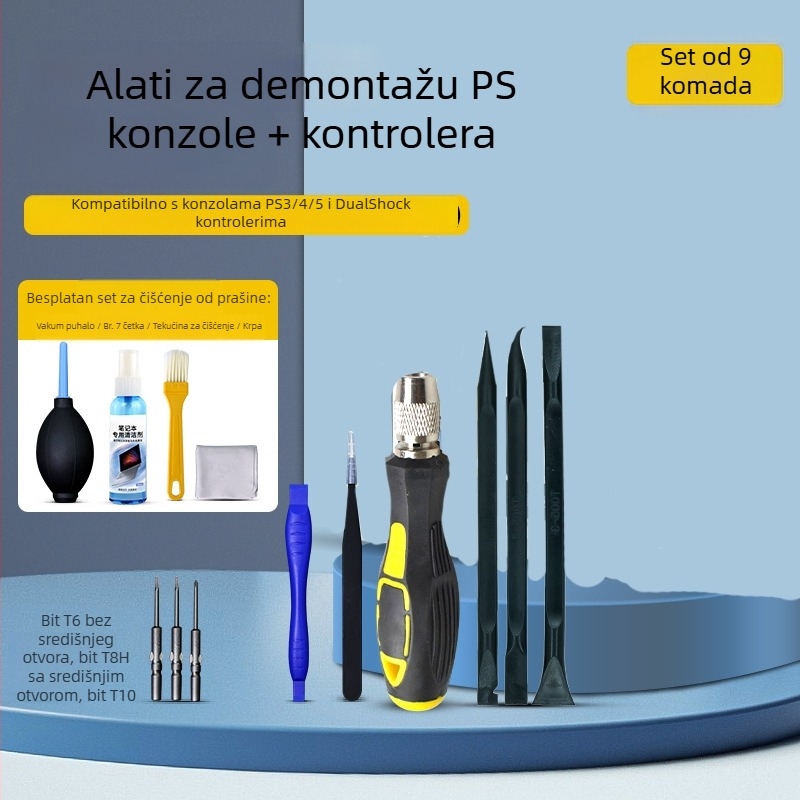 PS5 odvijač za rastavljanje i uklanjanje prašine, alat za rastavljanje PS4, Xbox 360 i Xbox One – popravak kontrolera