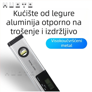 HUOTO laserska razina od aluminijske legure s digitalnim zaslonom, mjerač razine i kutomjer