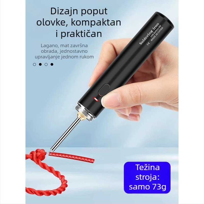 USB prijenosni spajkovač za žice s podesivom temperaturom i brzim zagrijavanjem