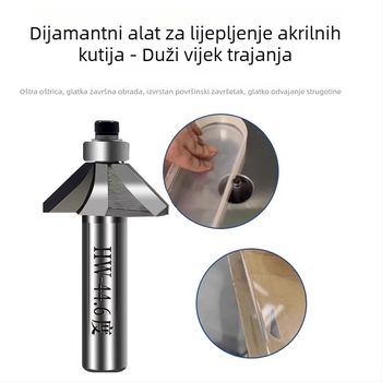 Dijamantna akrilna freza za graviranje, s 45° kosim rubom i 44,6° kutom