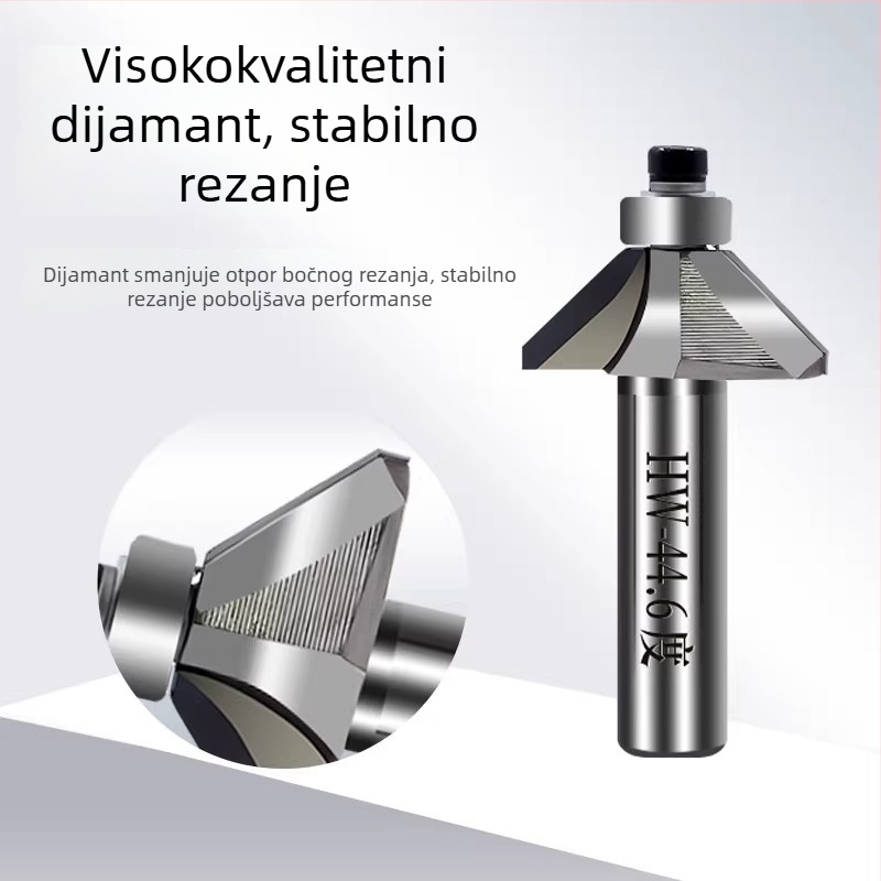 Dijamantna akrilna freza za graviranje, s 45° kosim rubom i 44,6° kutom