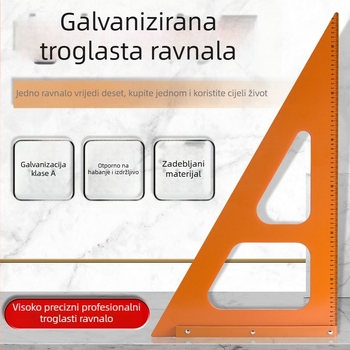 Bakelitni trokutasti mjerni alat za stolariju, visoko precizan kutomjer i kvadratni mjernik, velika trokutasta ploča