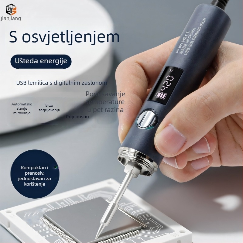 Prijenosna bežična USB lemilica s digitalnim zaslonom i pet razina podešavanja, kompaktna za kućnu upotrebu