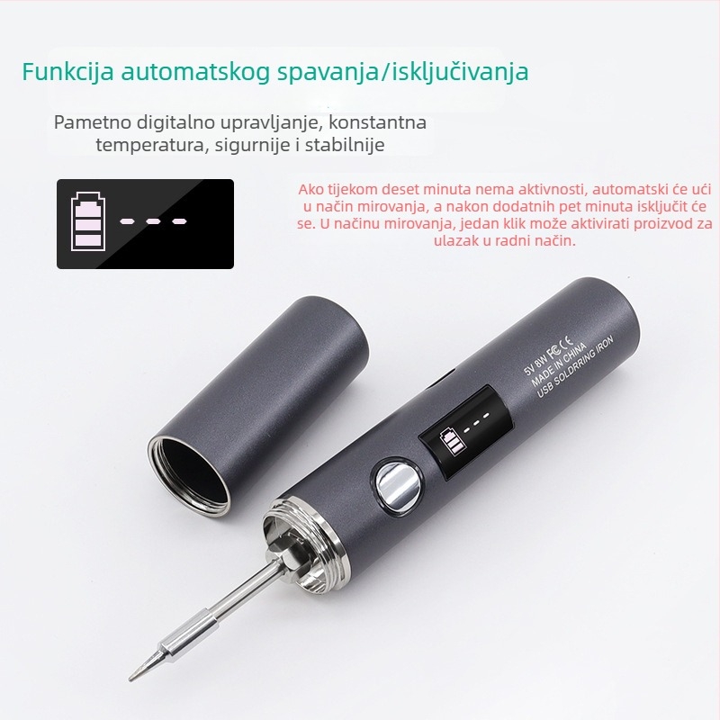 Prijenosna bežična USB lemilica s digitalnim zaslonom i pet razina podešavanja, kompaktna za kućnu upotrebu