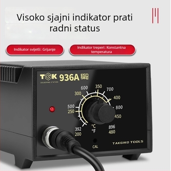 TGK stanica za lemljenje s konstantnom temperaturom 936A, s mogućnošću podešavanja temperature za popravke mobitela; uključuje lemni pištolj 936B, 60W