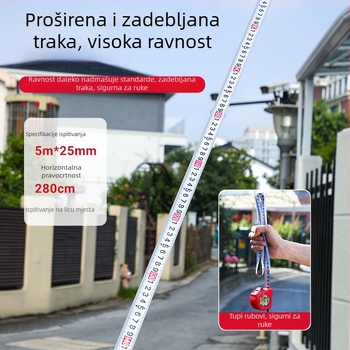 5-metarska debela čelična mjerni traka s kućištem, visoka preciznost, mini kružna mjernica