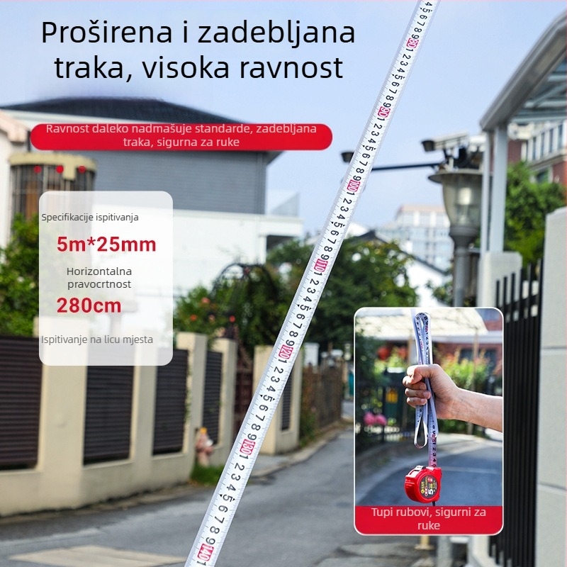 5-metarska debela čelična mjerni traka s kućištem, visoka preciznost, mini kružna mjernica