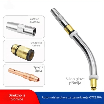 OTC pribor za robotski automatski zavarački pištolj: model 350A spojna šipka, izolacijski rukav, vodljivi vrh, zaštitna mlaznica
