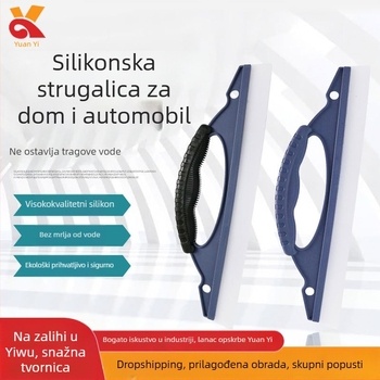 Plavi D-oblik silikonski brisač za stakla automobila s T-oblikom ruba za pranje i čišćenje