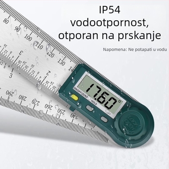 HEMUELE Digitalni mjerač kutova od nehrđajućeg čelika, visoko precizan elektronički kutomjer, 360°, višenamjenski industrijski kutomjer