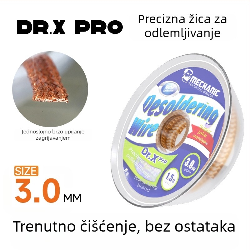 Precizna desoldering traka DR.X PRO za popravak mobitela — uklanja solder padove i desolderira matičnu ploču