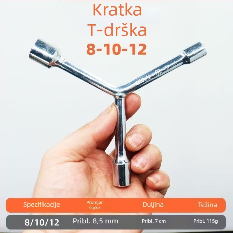 Križni vanjski šesterokutni ključ – alat za popravak električnih vozila i bicikala, 8/10/12/14, Y-tip