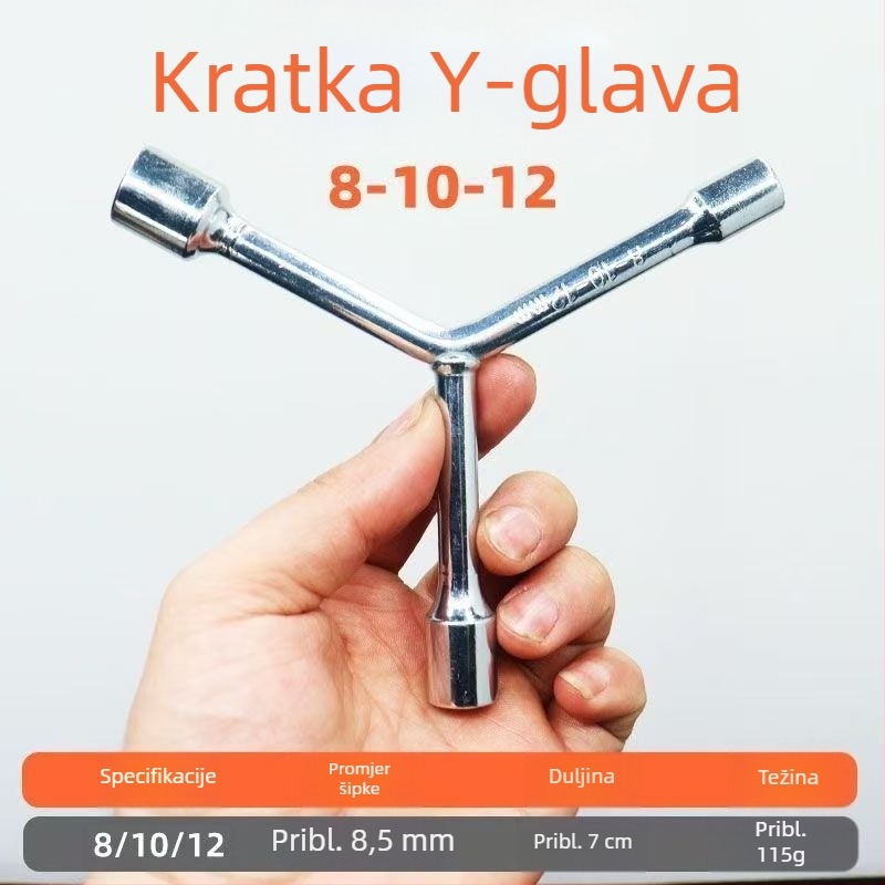 Križni vanjski šesterokutni ključ – alat za popravak električnih vozila i bicikala, 8/10/12/14, Y-tip