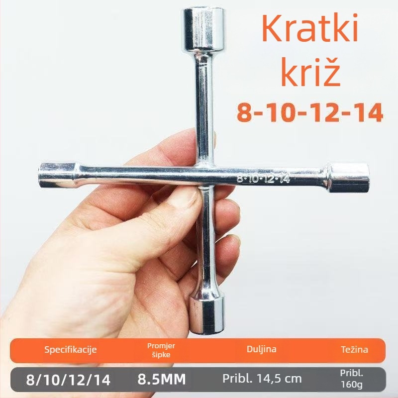 Križni vanjski šesterokutni ključ – alat za popravak električnih vozila i bicikala, 8/10/12/14, Y-tip