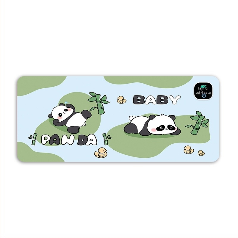 Panda grijani podložak za miš – pretjerano velika stolna podloga za računalo, ured i igranje, veličine 60×30 cm, 80×30 cm ili 90×40 cm
