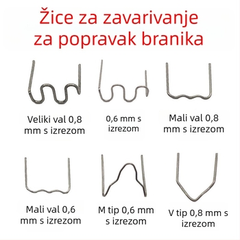 Žica za zavarivanje za popravak plastičnog branika automobila i čavli za zavarivanje za popravak pukotina