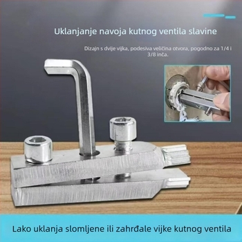 Novi alat za vađenje navojnih spojeva na kutnom ventilu slavine i alat za uklanjanje vijaka sa obratnim navojem za cijevi 1/2–3/4 inča