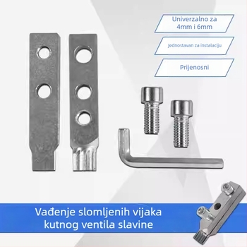 Novi alat za vađenje navojnih spojeva na kutnom ventilu slavine i alat za uklanjanje vijaka sa obratnim navojem za cijevi 1/2–3/4 inča