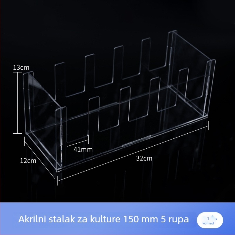 Stalak od pleksiglasa za Petri zdjele, set od 5/10 komada, uspravno, za Petri zdjele promjera 60/90/100/120/150 mm.